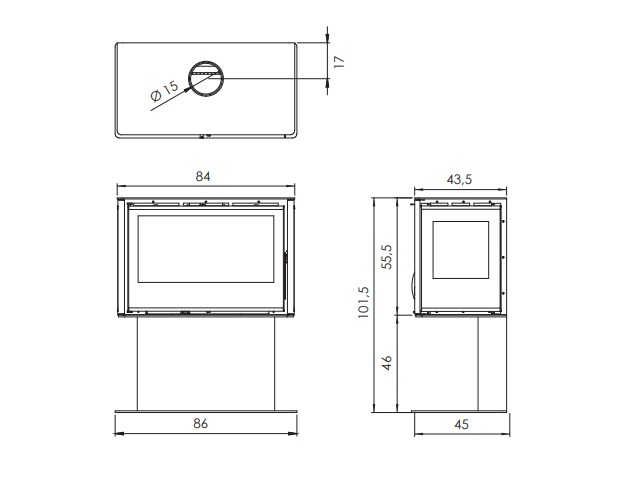 Carbel RA-85 3-Sided Fireplace - Image 4